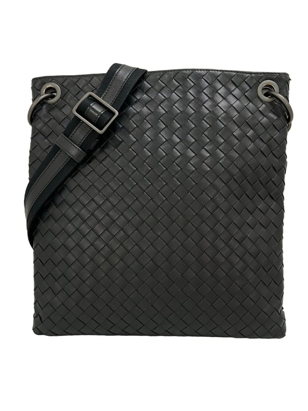 Bottega Veneta Shoulder Bag Intrecciato Black Leather